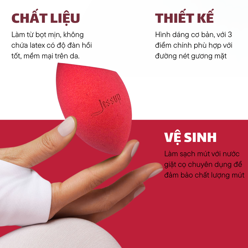 Mút Trang Điểm JESSUP Miracle Foundation Concealer Sponge J05 Vát Một Bên
